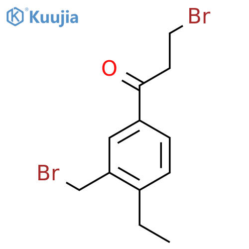 3-Bromo-1-(3-(bromomethyl)-4-ethylphenyl)propan-1-one structure
