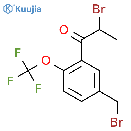 2-Bromo-1-(5-(bromomethyl)-2-(trifluoromethoxy)phenyl)propan-1-one structure