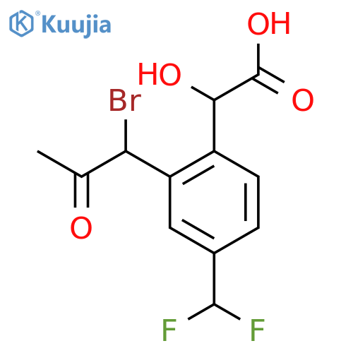 2-(1-Bromo-2-oxopropyl)-4-(difluoromethyl)mandelic acid structure