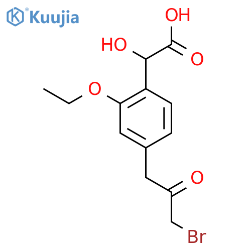 4-(3-Bromo-2-oxopropyl)-2-ethoxymandelic acid structure