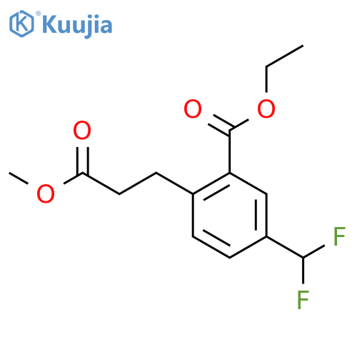 Ethyl 5-(difluoromethyl)-2-(3-methoxy-3-oxopropyl)benzoate structure