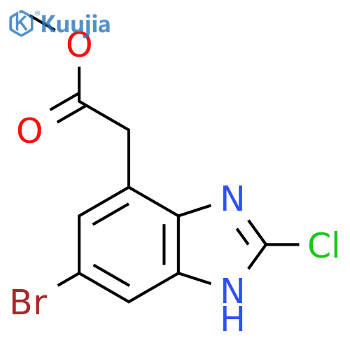 Methyl 5-Bromo-2-chloro-1H-benzimidazole-7-acetate structure