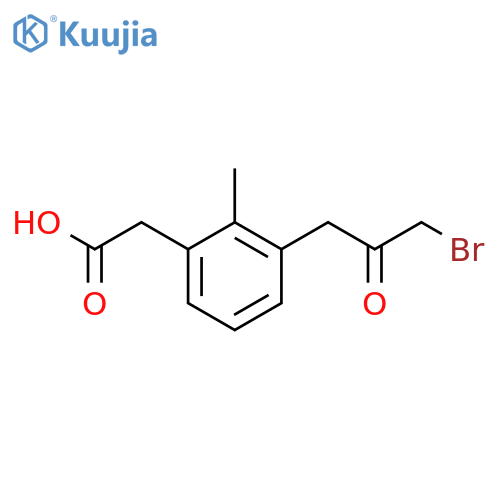 3-(3-Bromo-2-oxopropyl)-2-methylphenylacetic acid structure