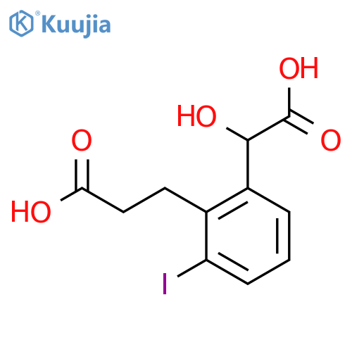 2-(2-Carboxyethyl)-3-iodomandelic acid structure