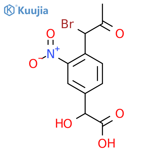 4-(1-Bromo-2-oxopropyl)-3-nitromandelic acid structure