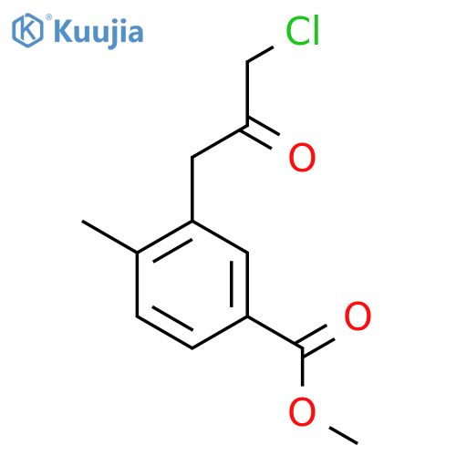 Methyl 3-(3-chloro-2-oxopropyl)-4-methylbenzoate structure