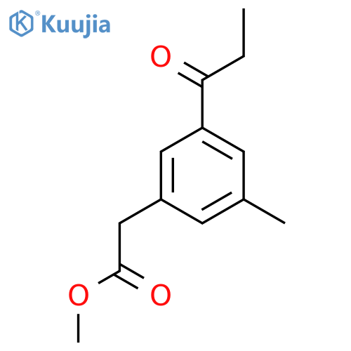 Methyl 3-methyl-5-propionylphenylacetate structure