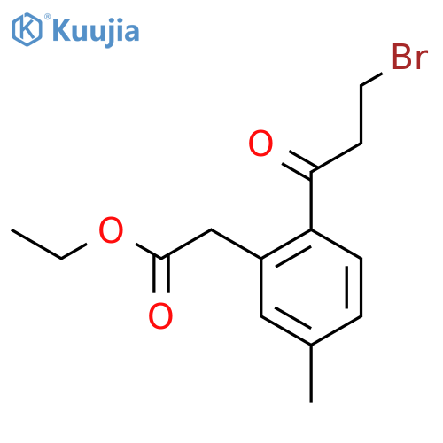 Ethyl 2-(3-bromopropanoyl)-5-methylphenylacetate structure