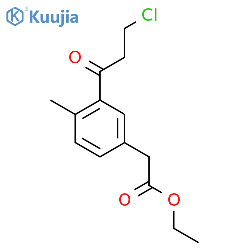 Ethyl 3-(3-chloropropanoyl)-4-methylphenylacetate structure