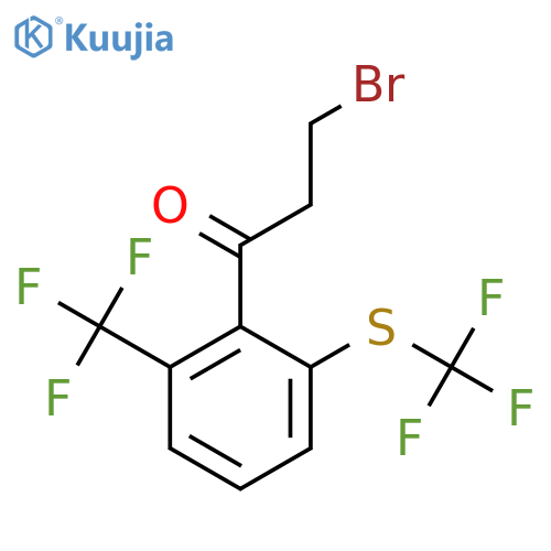 3-Bromo-1-(2-(trifluoromethyl)-6-(trifluoromethylthio)phenyl)propan-1-one structure