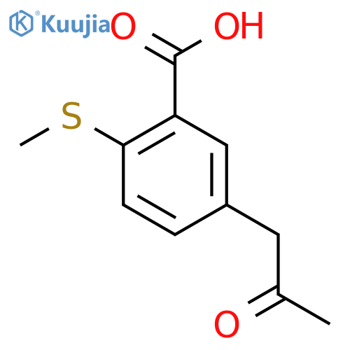 2-(Methylthio)-5-(2-oxopropyl)benzoic acid structure
