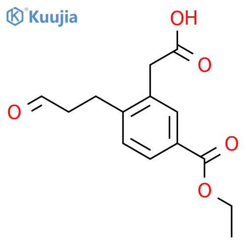 Ethyl 3-(carboxymethyl)-4-(3-oxopropyl)benzoate structure