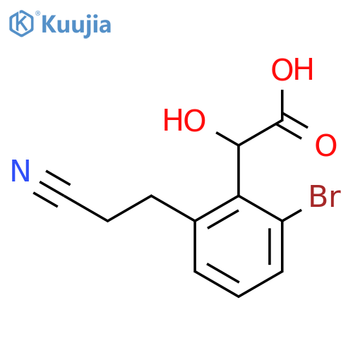 2-Bromo-6-(2-cyanoethyl)mandelic acid structure