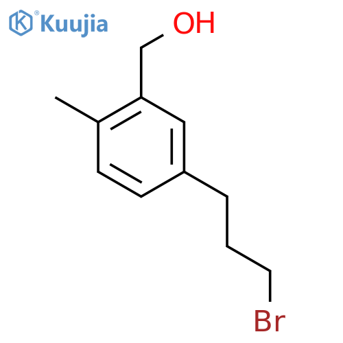 5-(3-Bromopropyl)-2-methylbenzyl alcohol structure
