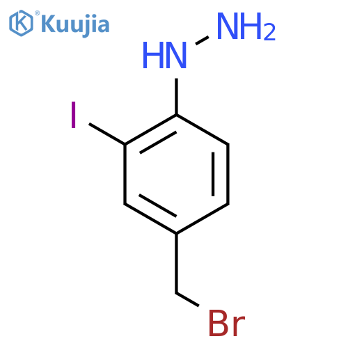 4-(Bromomethyl)-2-iodophenylhydrazine structure