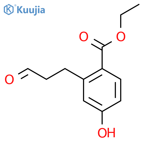 Ethyl 4-hydroxy-2-(3-oxopropyl)benzoate structure