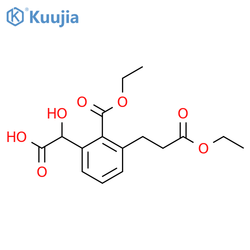Ethyl 2-(carboxy(hydroxy)methyl)-6-(3-ethoxy-3-oxopropyl)benzoate structure