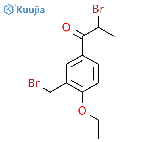 2-Bromo-1-(3-(bromomethyl)-4-ethoxyphenyl)propan-1-one structure