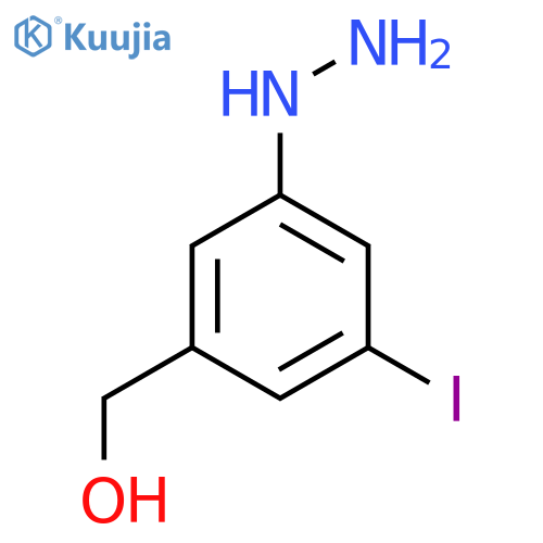 3-(Hydroxymethyl)-5-iodophenylhydrazine structure