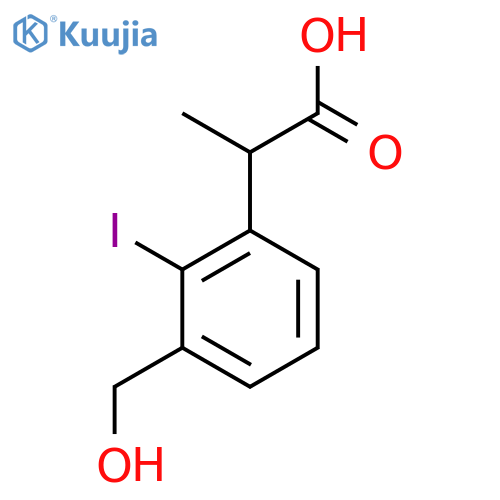 3-(Hydroxymethyl)-2-iodophenylpropanoic acid structure
