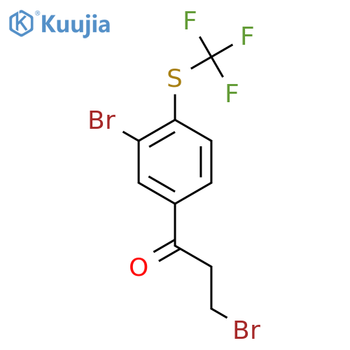 3-Bromo-1-(3-bromo-4-(trifluoromethylthio)phenyl)propan-1-one structure