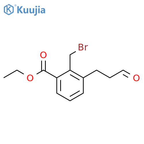 Ethyl 2-(bromomethyl)-3-(3-oxopropyl)benzoate structure