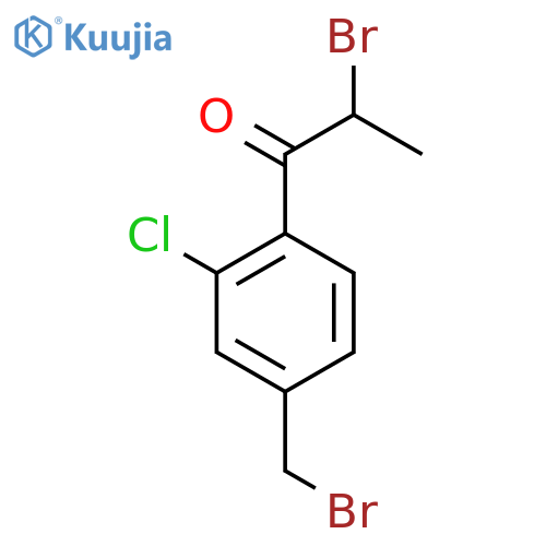2-Bromo-1-(4-(bromomethyl)-2-chlorophenyl)propan-1-one structure