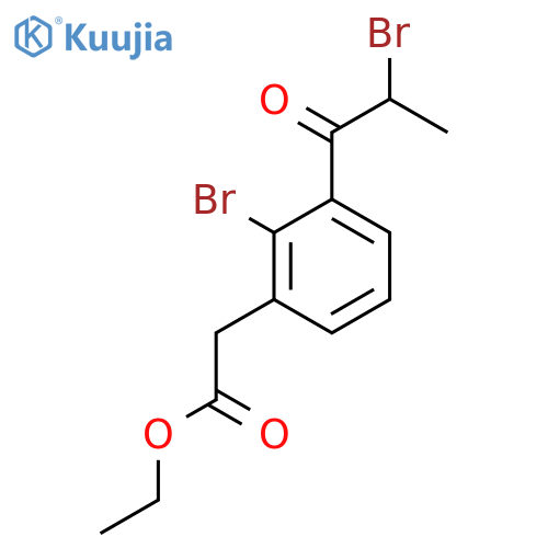 Ethyl 2-bromo-3-(2-bromopropanoyl)phenylacetate structure