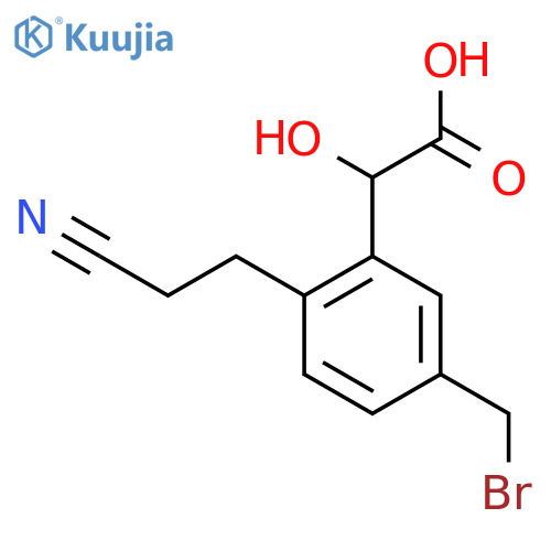 5-(Bromomethyl)-2-(2-cyanoethyl)mandelic acid structure