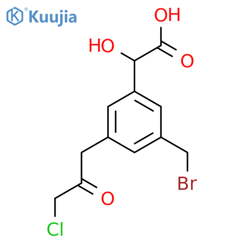 3-(Bromomethyl)-5-(3-chloro-2-oxopropyl)mandelic acid structure