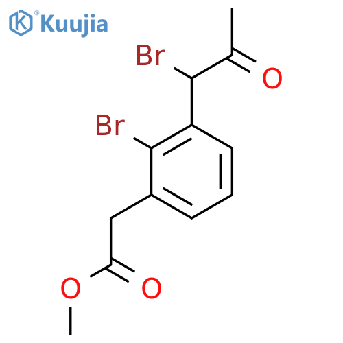 Methyl 2-bromo-3-(1-bromo-2-oxopropyl)phenylacetate structure
