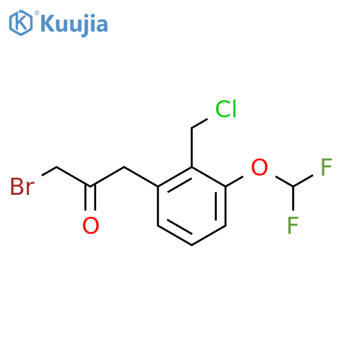 3-Bromo-1-(2-(chloromethyl)-3-(difluoromethoxy)phenyl)propan-2-one structure