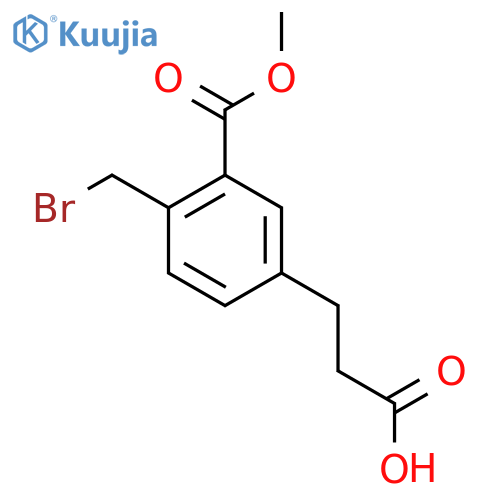 Methyl 2-(bromomethyl)-5-(2-carboxyethyl)benzoate structure