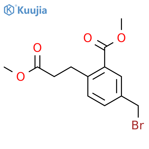 Methyl 5-(bromomethyl)-2-(3-methoxy-3-oxopropyl)benzoate structure
