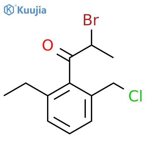 2-Bromo-1-(2-(chloromethyl)-6-ethylphenyl)propan-1-one structure