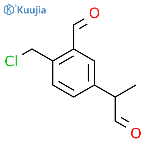 4-(Chloromethyl)-3-formylphenylpropanal structure