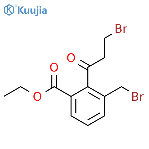 Ethyl 3-(bromomethyl)-2-(3-bromopropanoyl)benzoate structure