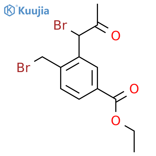 Ethyl 3-(1-bromo-2-oxopropyl)-4-(bromomethyl)benzoate structure