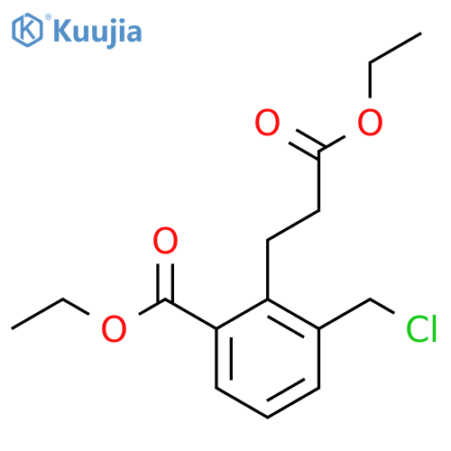 Ethyl 3-(chloromethyl)-2-(3-ethoxy-3-oxopropyl)benzoate structure