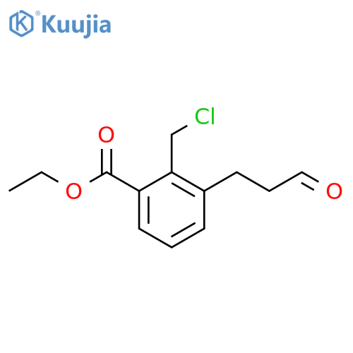 Ethyl 2-(chloromethyl)-3-(3-oxopropyl)benzoate structure