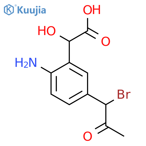 2-Amino-5-(1-bromo-2-oxopropyl)mandelic acid structure
