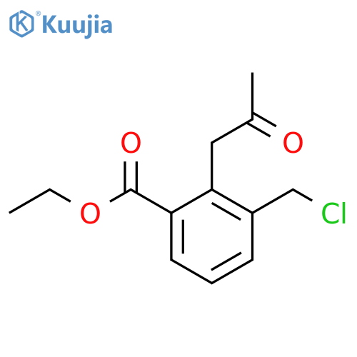 Ethyl 3-(chloromethyl)-2-(2-oxopropyl)benzoate structure