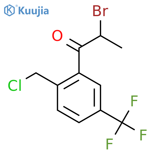 2-Bromo-1-(2-(chloromethyl)-5-(trifluoromethyl)phenyl)propan-1-one structure