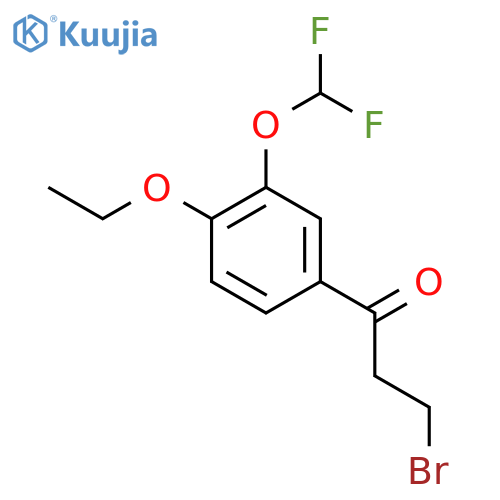 3-Bromo-1-(3-(difluoromethoxy)-4-ethoxyphenyl)propan-1-one structure