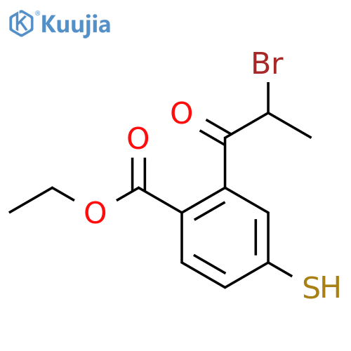 Ethyl 2-(2-bromopropanoyl)-4-mercaptobenzoate structure