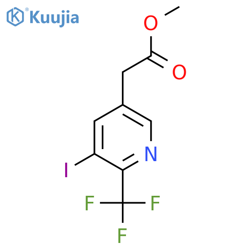 Methyl 3-iodo-2-(trifluoromethyl)pyridine-5-acetate structure