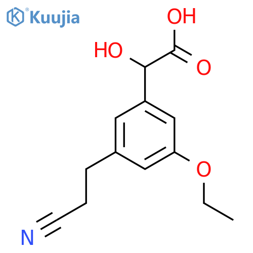 3-(2-Cyanoethyl)-5-ethoxymandelic acid structure