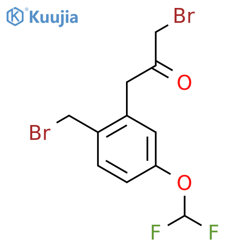 3-Bromo-1-(2-(bromomethyl)-5-(difluoromethoxy)phenyl)propan-2-one structure