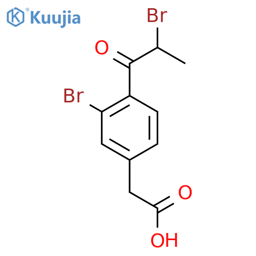 3-Bromo-4-(2-bromopropanoyl)phenylacetic acid structure