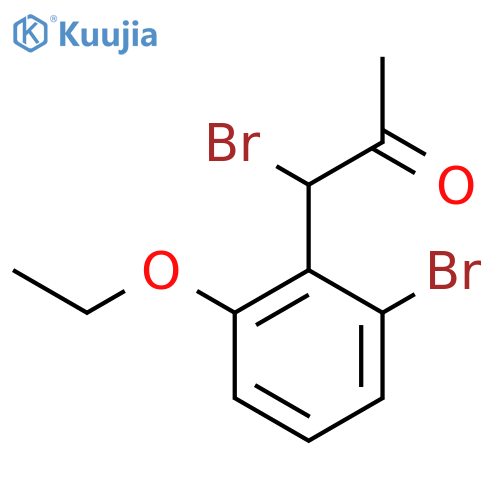 1-Bromo-1-(2-bromo-6-ethoxyphenyl)propan-2-one structure